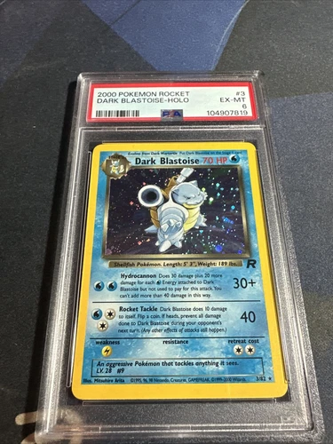 2000 POKEMON ROCKET #3 DARK BLASTOISE-HOLO PSA 6 HOLO tiny swirl