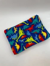 Baby Gear Dinosaur Blanket Blue Plush Security Lovey Green Red Yellow Rare HTF