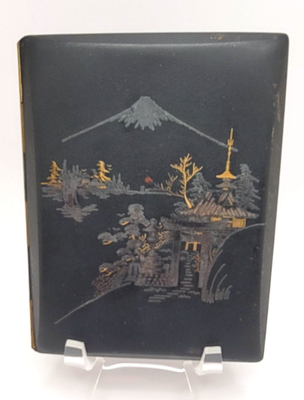 VINTAGE JAPANESE KOMAI DAMASCENE, CIGARETTE CASE SLIDES TO OPEN