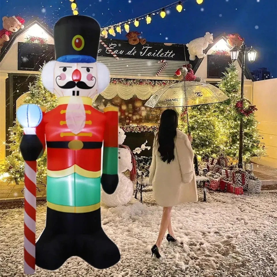 2.4M Inflatable Nutcracker Soldier built-in LED Light Outdoors Christmas — 第 4/4 张图片