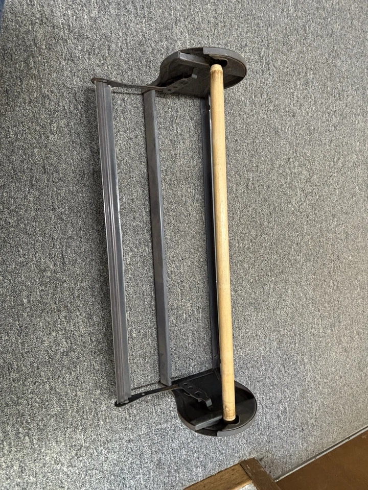 Vintage 24” Bulman Horizontal Paper Roll Cutter Dispenser Spring Loaded Metal Foto 3 de 4