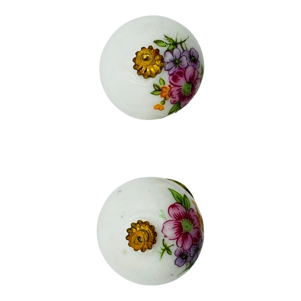 Juego de 2 lámparas de luz floral de vidrio victoriano de crisnbón vintage para casa de muñecas miniatura Foto 4 de 4