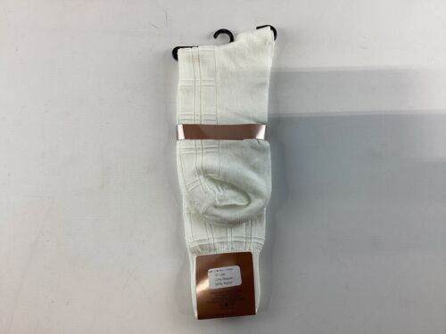 Mens St. Piel White Box Pattern Dress Socks Size 10-13 NEW - Picture 2 of 4