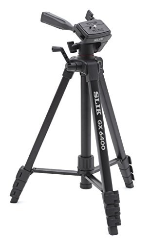 SLIK tripod GX 6400 Black 4 stage lever lock 21mm pipe diameter 3 way 216835 NEW - Picture 1 of 4