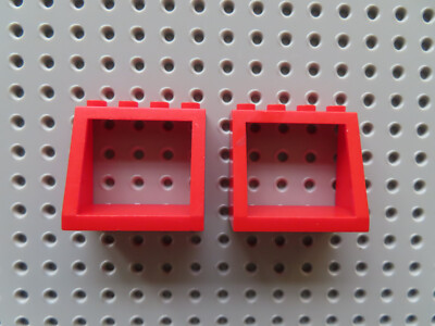 Lego 2 x Fenster Rahmen Cockpit 2352b  2x4x3   rot 9272
