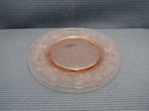 Macbeth Evans Depression Glass Dogwood Pink Luncheon Plate 8"