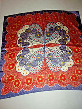 Vtg Elwin Japan 100 acetate scarf 31x30.5"
