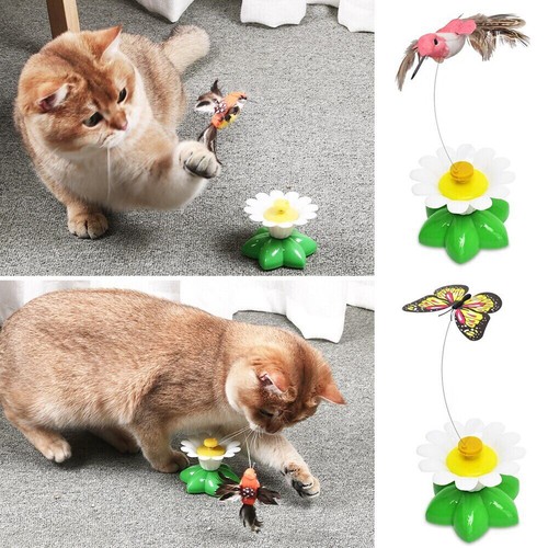 Elektrischer Katzenspielzeug Schmetterling Vogel Rotation Haustier Interaktives - Bild 2 von 12