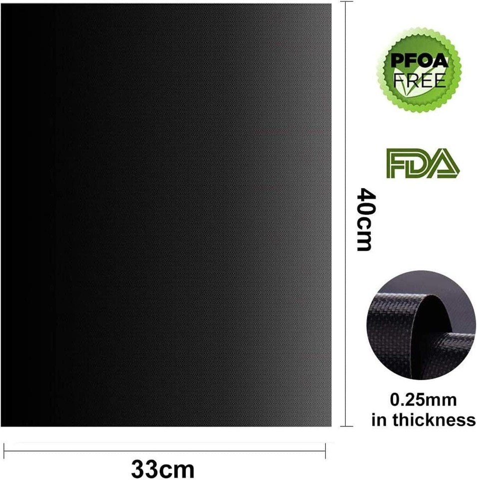 Grillmatte Aus Glasfaser Mit PTFE-Beschichtung – 30x30 Cm, Antihaft, Für Gemüse, Fleisch & Pizza
