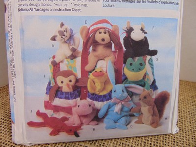 Butterick Bean Bag Animals Pattern #5294 Cat Pig Duck Bunny Dog Cow Frog  Owl+ UC | eBay