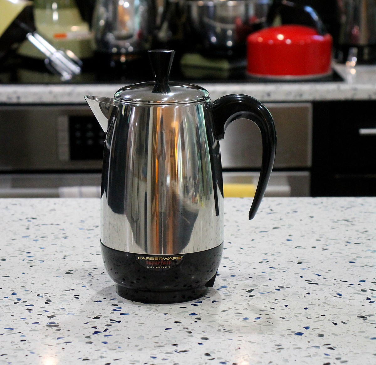 ✅MINT RESTORED VINTAGE MID-CENTURY FARBERWARE SUPERFAST PERCOLATOR CUP USA