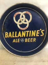 Vintage BALLANTINE'S ALE BEER | 12" Blue METAL SERVING TRAY Newark, New Jersey