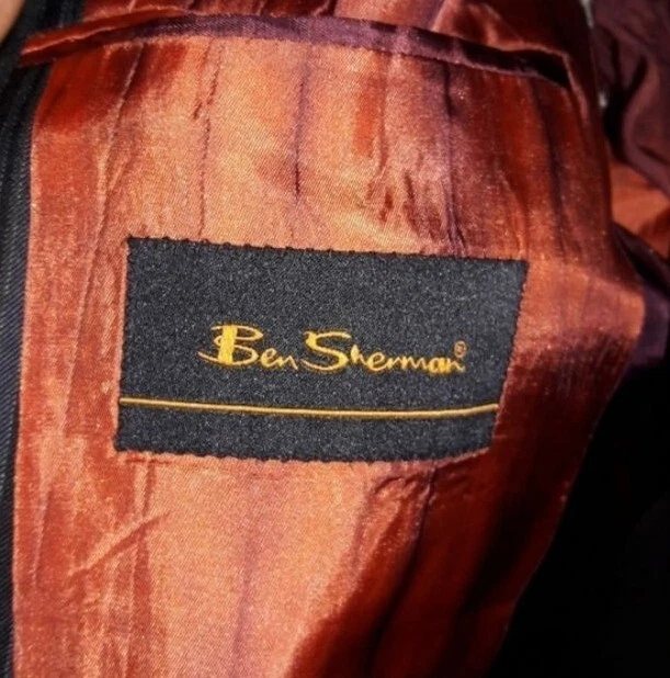 Abrigo deportivo Ben Sherman 42R blazer negro a rayas para hombre Foto 2 de 4