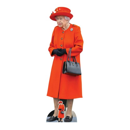 Regina Elisabetta II Rosso Cappello e Cappotto Lifesize Cartone Ritaglio Platino