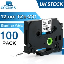 Label Tape Fits For Brother P-Touch TZe-231 TZ 12mm Laminated PT-1000 PT-H101C