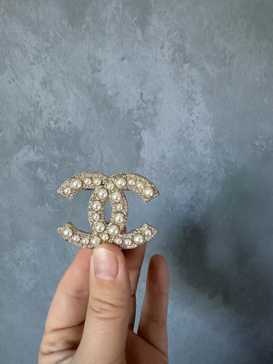 Authentic CC Chanel Faux Pearl Brooch Never Worn Full Set With