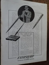 EVERSHARP pen holder + goldsmith G. FOUQUET LAPAR advertising paper ILLUSTRATION 1928