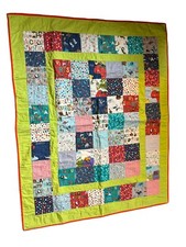 baby Quilt Handmade crib Toddler Blanket Throw World Travel animals Cosmic Retro