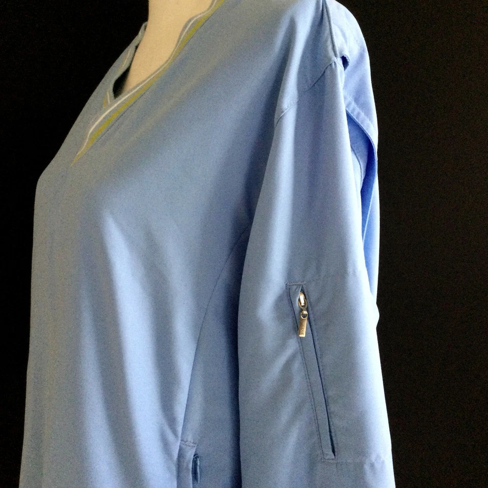 Chaqueta Pullover para Mujer Liz Golf Azul Wind Breaker, Ventilada, Bolsillos Talla L Foto 4 de 4