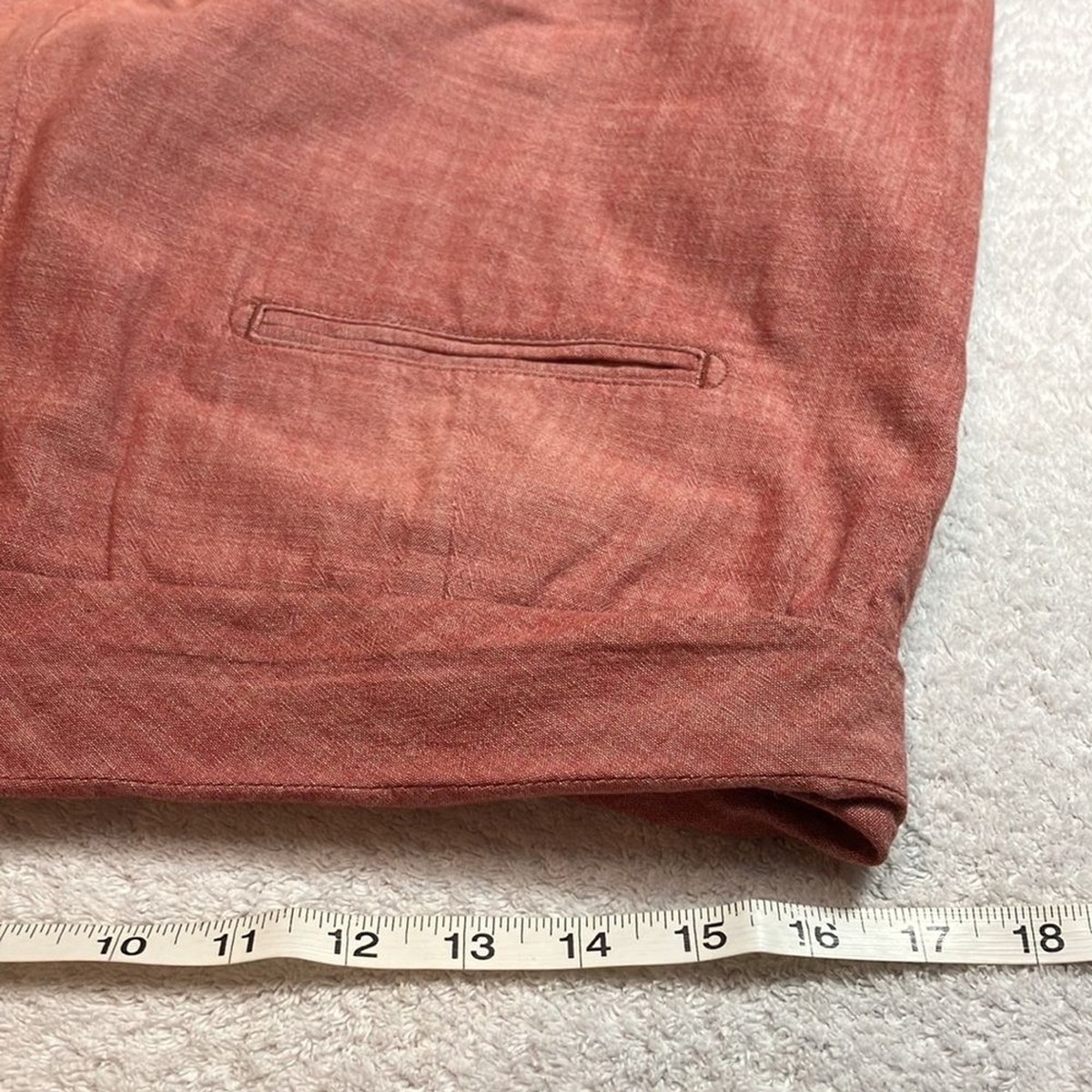 See By Chloe red chambray cuffed shorts View 5