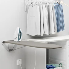 Wall Mounted Ironing Board with Iron Holder | 39" X 12.2" Compact Mount Fold
