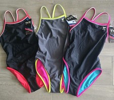 TYR Swimsuit Women's Hydra Span Reversible Diamondfit Bundle Of 3 Size 30 New