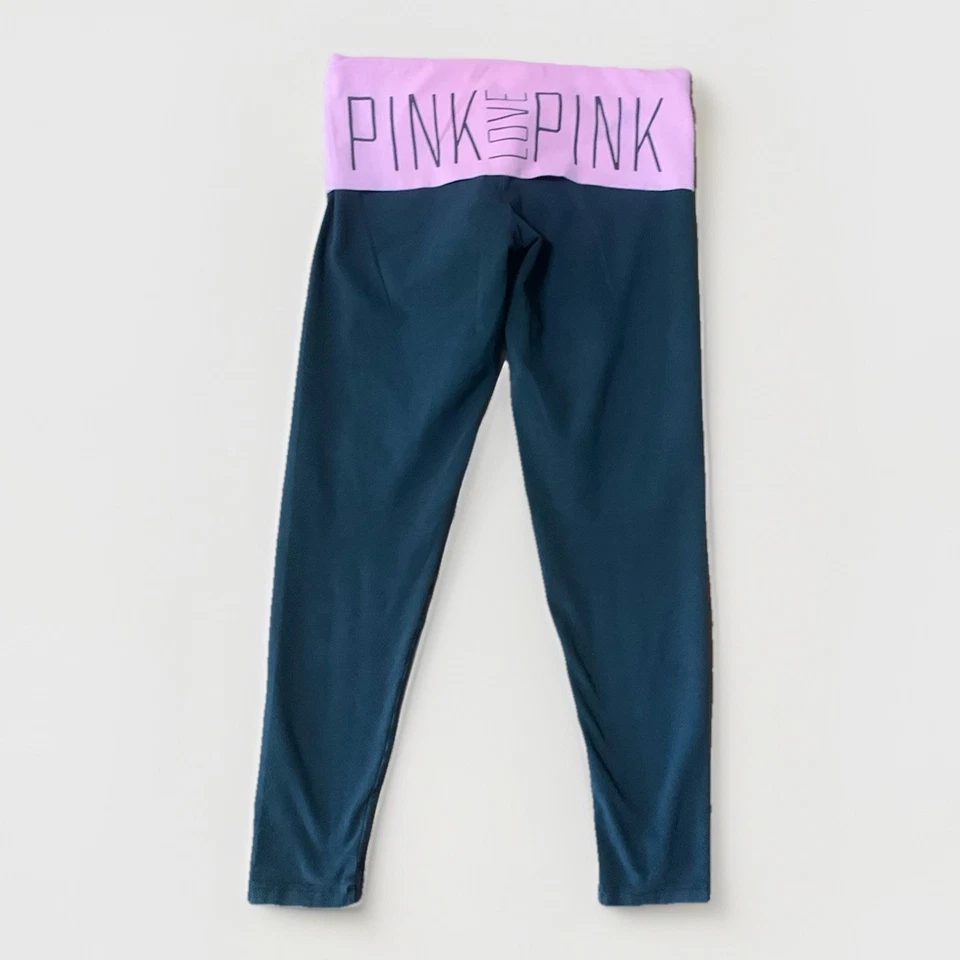 Vintage Victoria's Secret Love PINK Fold Over Yoga Pants Y2K 2000 Sz S VS - Image 3 of 4