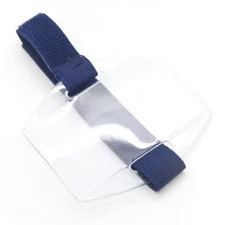 Armband ID Badge Holder with Navy Blue Strap Band by .com - Pack of 50 PCS