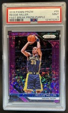 2018-19 Panini Prizm Reggie Miller Prizm Fast Break Purple #/75 Pacers PSA 9