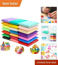 24 Color Air Dry Clay Set - Flexible, Non-Toxic Modeling Magic Kit for Adults