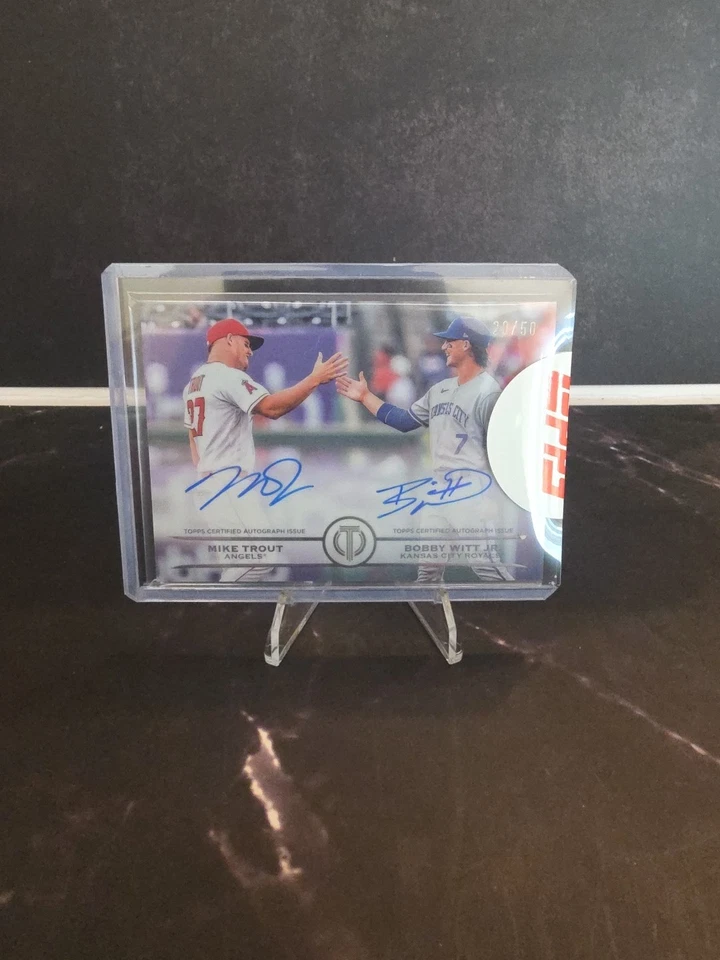Tarjeta doble automática Topps Tribute Bobby Witt Jr Mike Trout 2025 No.TTG-TW 20/50 Foto 3 de 3