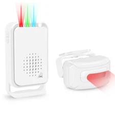 Wireless Door Chime Business Entry Motion Sensor Home Security Waterproof White