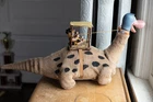 VTG Motorized Fred Flintstone on Dino the Dinosaur Marx Working See Video Used