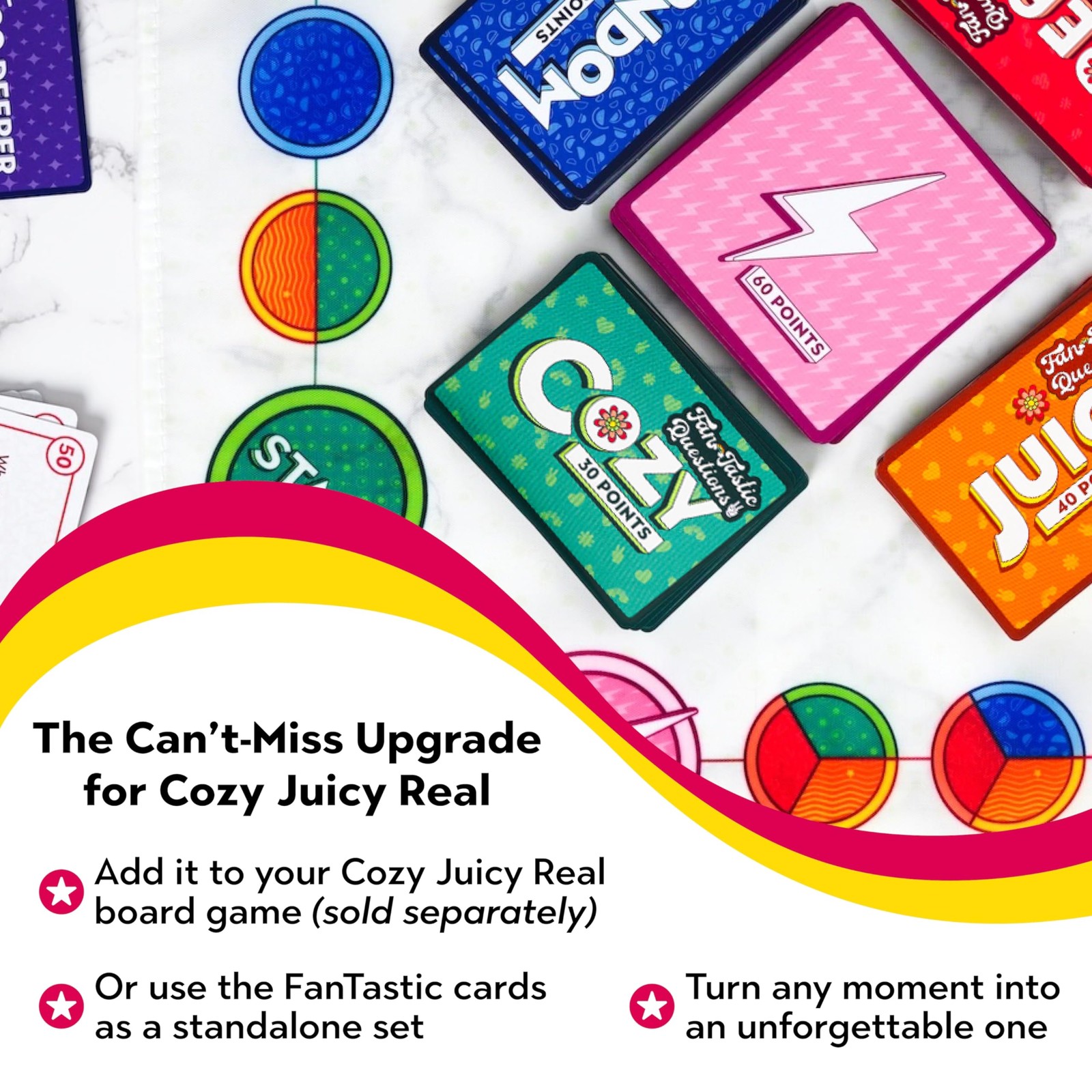 Cozy Juicy Real Game Fantastic Deck - 52 Conversation Starter Cards for...  thumbnail 3