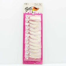 Betts Hair Jig Bass Fishing Lures Dealer Card 12Pk White 1/4oz