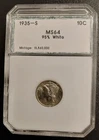 1935-S Mercury Dime Uncirculated 95% White