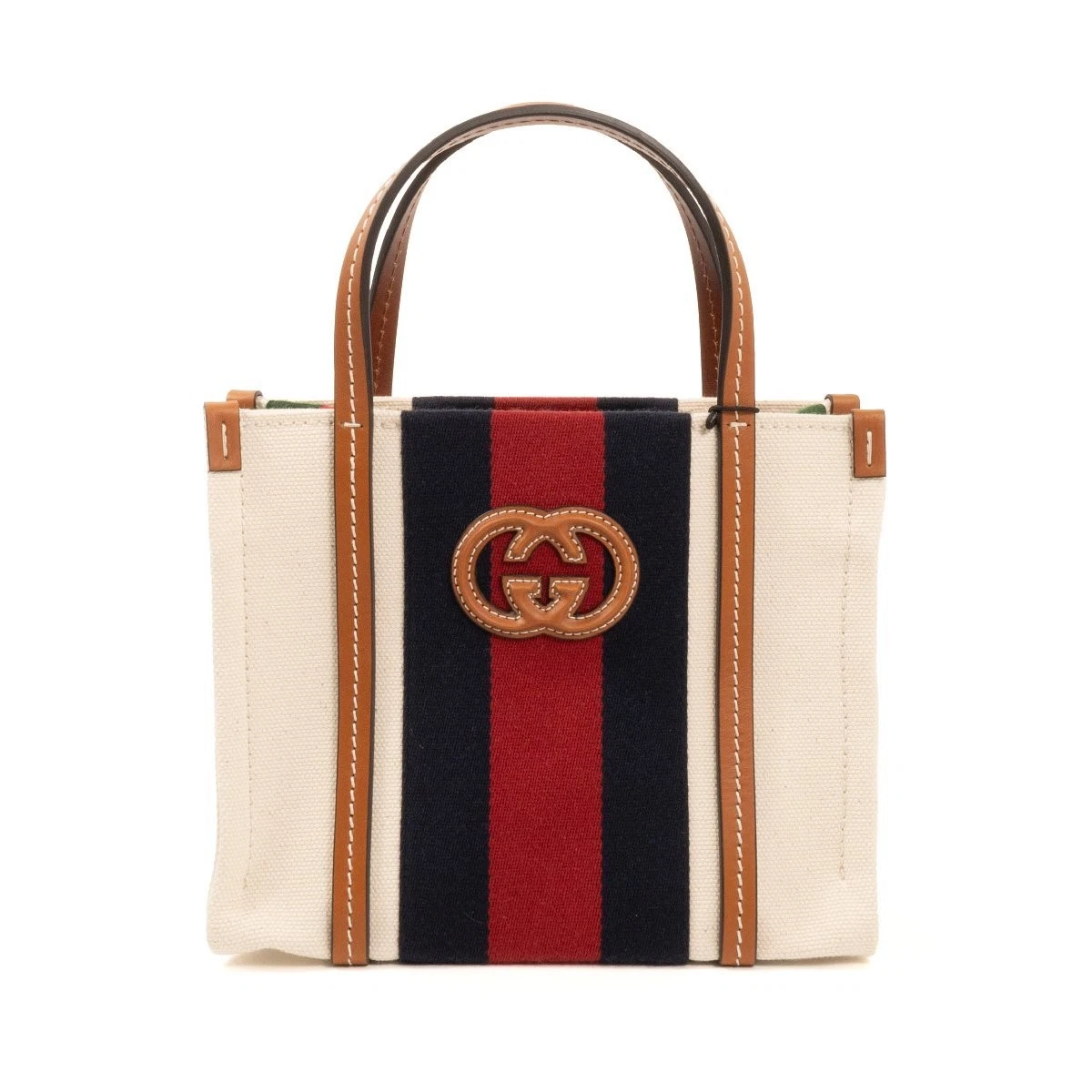 Mini sac fourre tout GUCCI Interlocking G 727735 main épaule toile cuir 318572