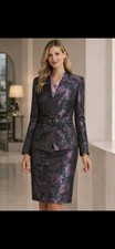TAHARI BY ARTHUR LEVINE SKIRT SUIT/SIZE 2/LINED/RETAIL 280/LINED/JACQUARD