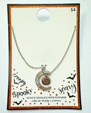 A Tiny Bit Wicked Halloween Witch Crescent Moon 18" Necklace Costume Jewelry