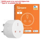S60ZB EU/UK Iplug Zigbee Smart Plug Zigbee Router Device Overload Protection Ene