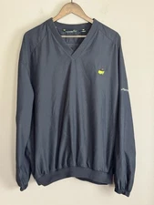 MASTERS COLLECTION Mens Black Wind Long Sleeve Shirt Jacket Size XL Golf Logo