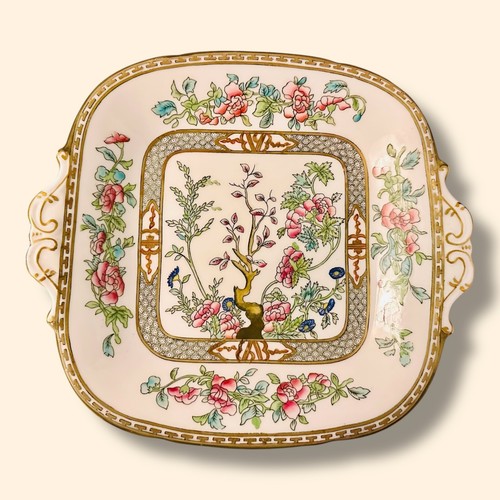 Antique Coalport Indian Tree Handled Cake Plate Serving Platter 1891-1919 10”In - Picture 2 of 9