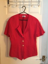 *vgc* Bianca Red Summer Thin Shoulder Pads Short Sleeve Blazer Uk Size 10 Eu 38
