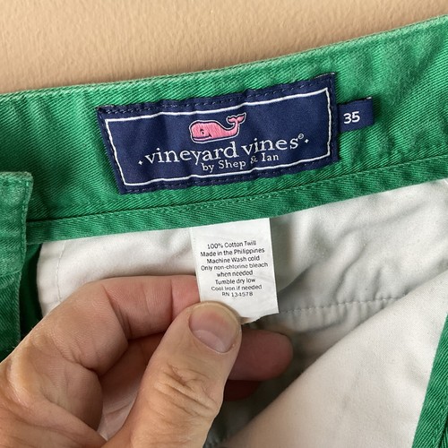 Vineyard Vines Club Shorts men’s 35 X 9 Green chino cotton Twill Golf Walking - Picture 9 of 9