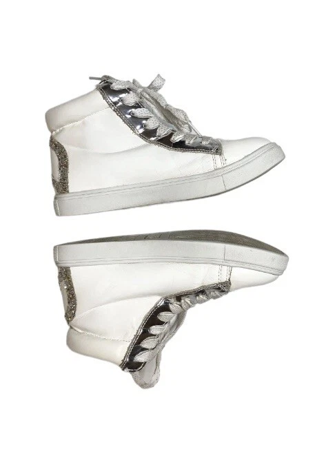 Justice peace sign high top Shoe Sneakers big girls size 6 - Image 4 of 4