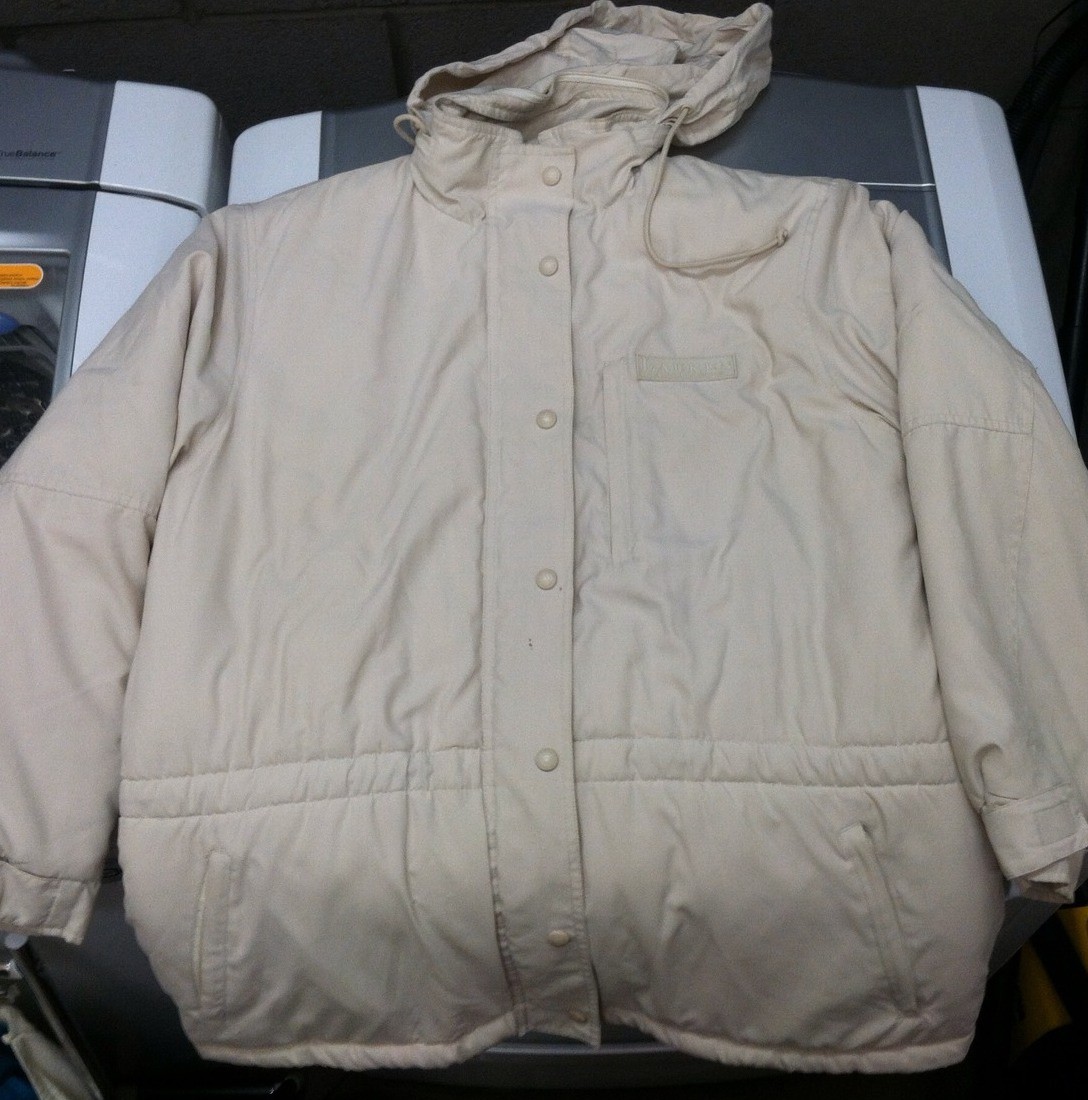 Polo vintage anni '90 Ralph Lauren Giacca Puffer Bianco Crema XL Sport Bandiera Nautica Pony