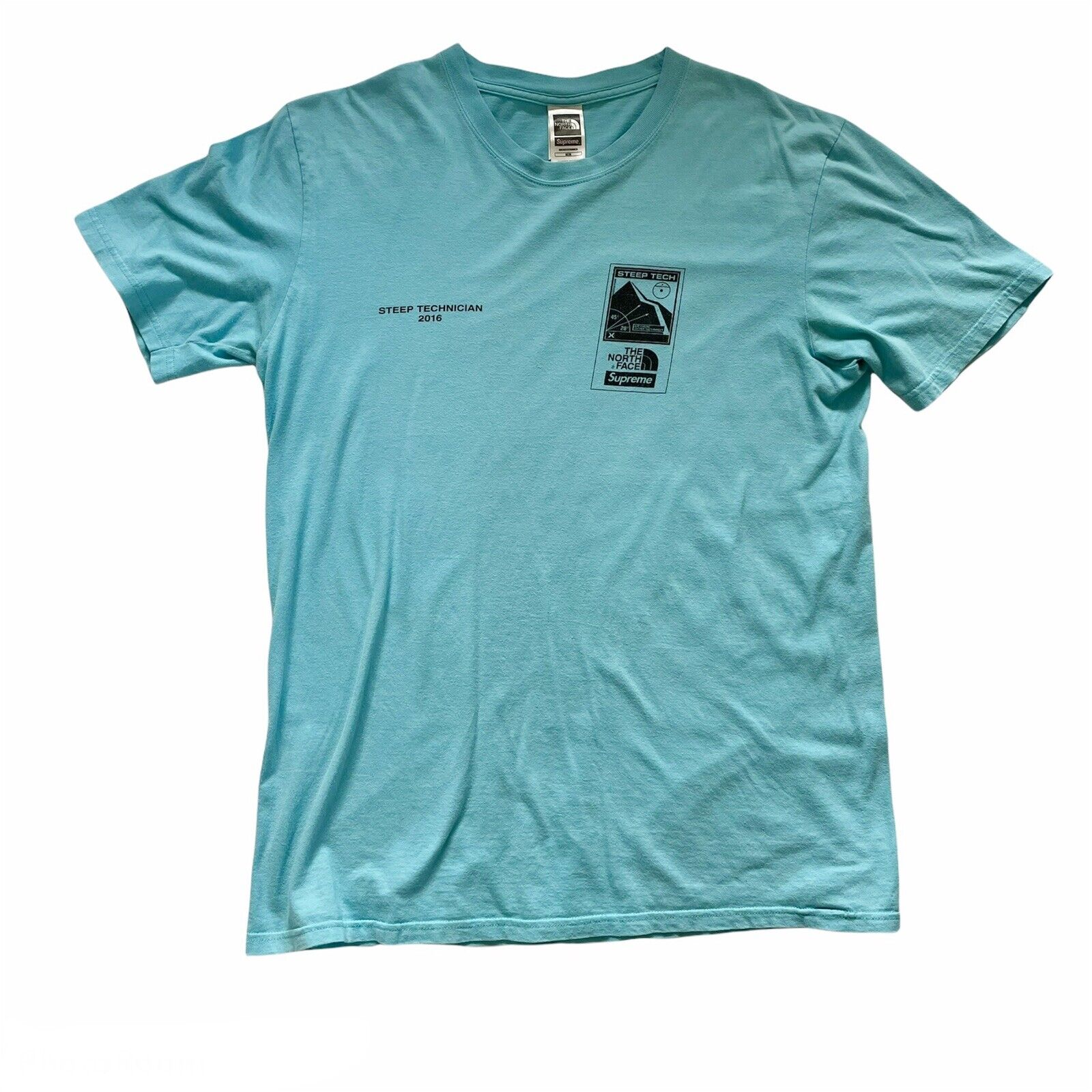 Supreme The North Face Steep Tech Tee Shirt SS16 Light Blue