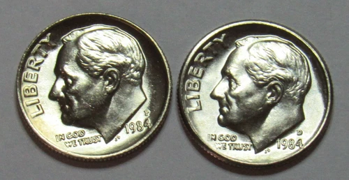 1984 P&D Roosevelt Dimes in BU condition