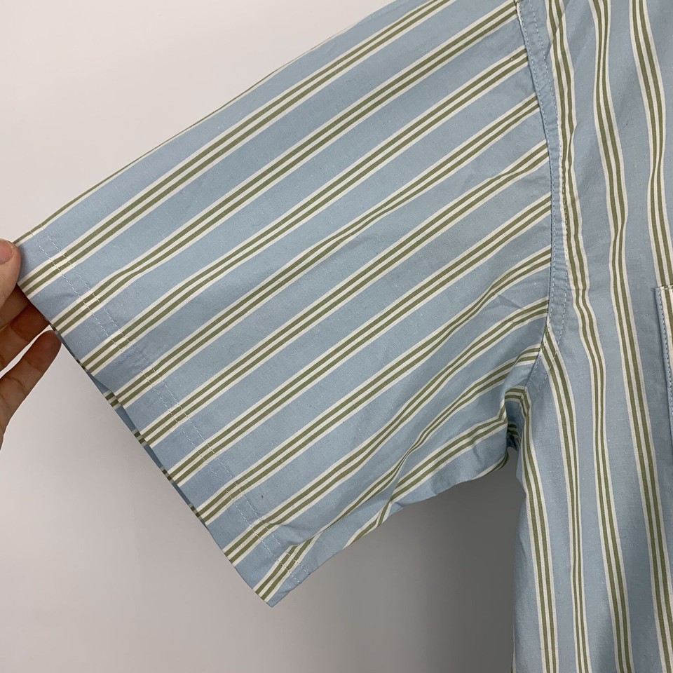 Wrangler Rugged Wear Shirt Mens Extra Large Blue Short Sleeve Button