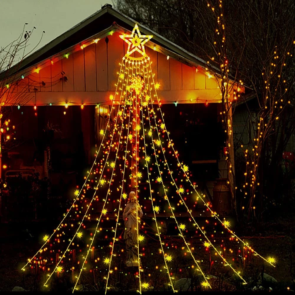 Aokudoni Christmas Lights Outdoor 12.6Ft 8 Lighting Modes